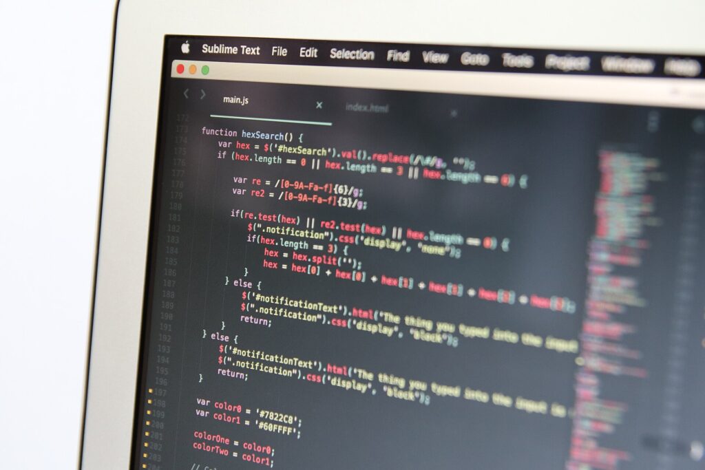 Création site web Valais : code source d'un site en développement